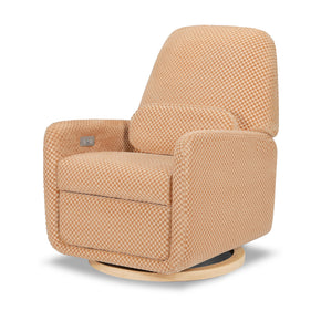 M23688CVCL,Ubabub,Arc Glider Recliner w/ Electronic Control and USB in Canyon Velvet Checker w/ Light Wood Base